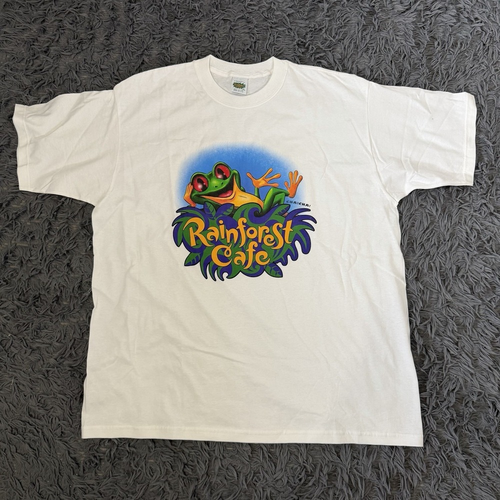 Vintage Rainforest Cafe Shirt Original Good Restaurant Nature Frog XL